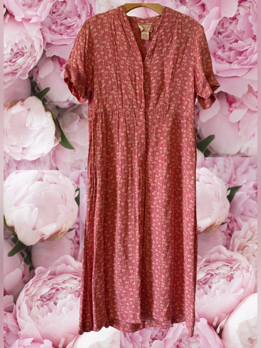 April Cornell for Cornell Trading VTG Button Dress Cutesy Floral Cottagecore
